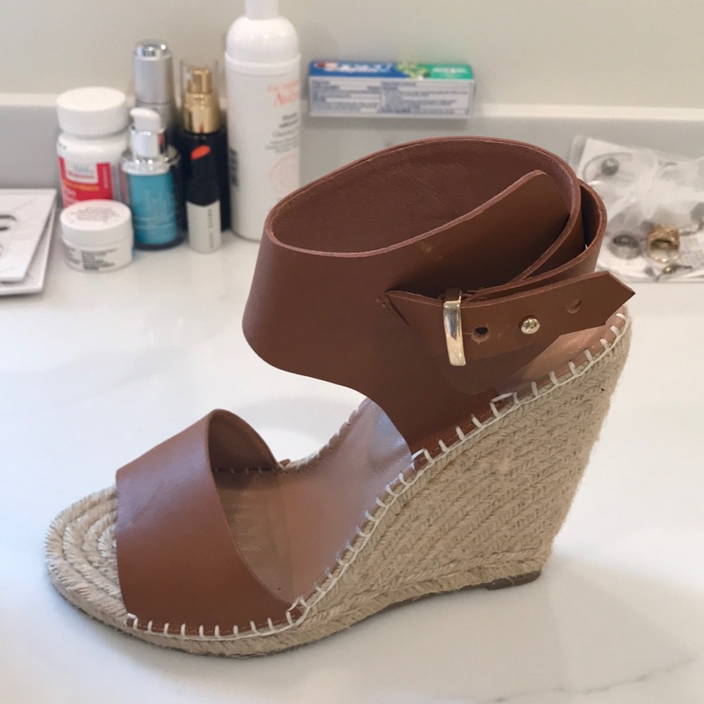 Reduced! Joie tan leather wedges